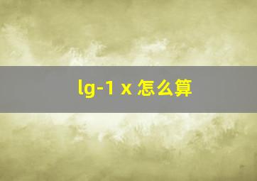 lg-1 x 怎么算